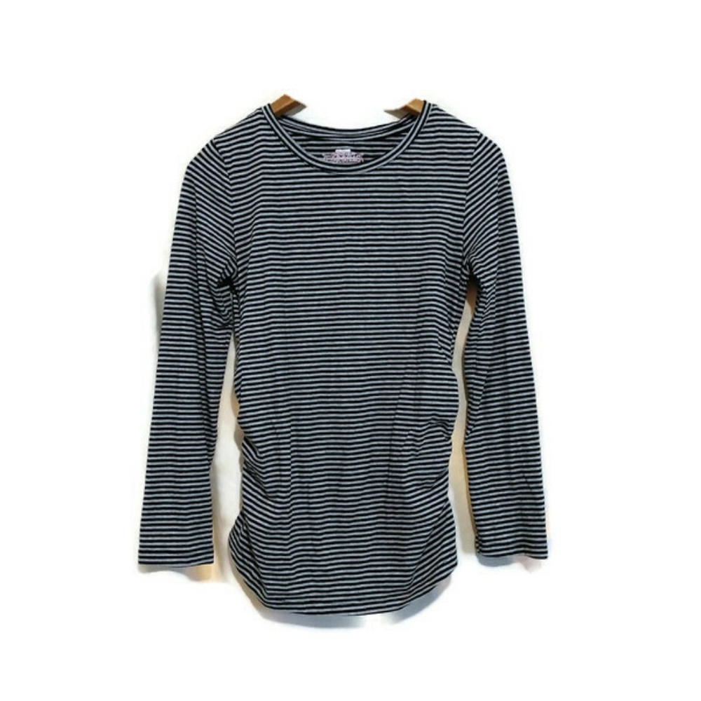 GREAT EXPECTATIONS Maternity Black Grey Top Small